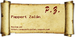 Pappert Zalán névjegykártya